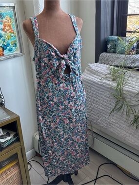 BCBG Floral Sundress with Pink & Blue Print